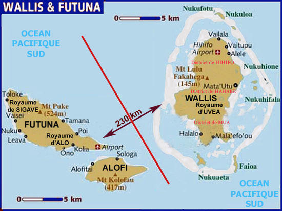 Les trois royaumes de Wallis et Futuna : Uvea (Wallis), Alo (Futuna) et Sigave (Futuna) ©Préfecture
