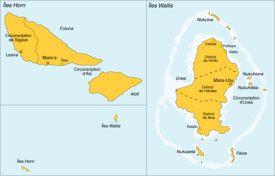 Wallis et Futuna est divisé en trois royaumes ; celui d'Uvée à Wallis, de Sigave au Nord de Futuna et d'Alo comprenant le Sud de Futuna et l'île d'Alofi ©DR