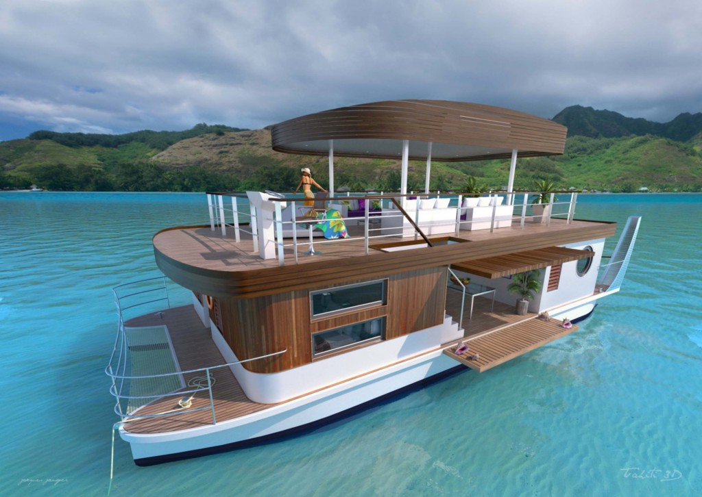 Concept du catamaran électrique présenté par Elyt Charter Tahiti ©Gouvernement de Polynésie française