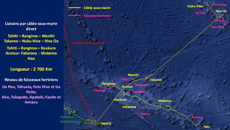 En plus d'un câble transpacifique avec la Nouvelle-Zélande notamment, la Polynésie a pour projet de relier ses archipels par un câble domestique ©Radio 1 Tahiti