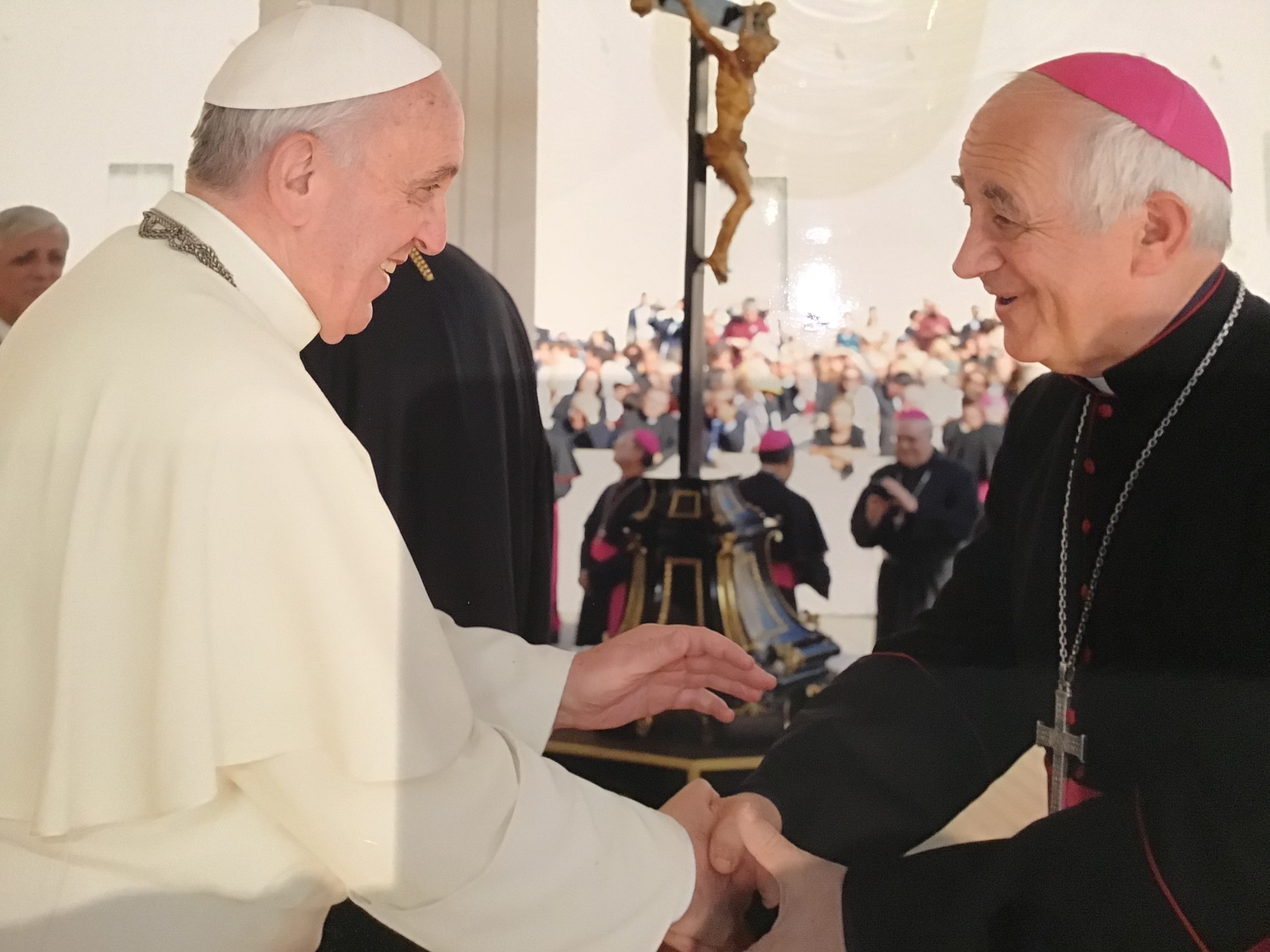 Monseigneur Riocreux avait rencontré le Pape François à Rome 