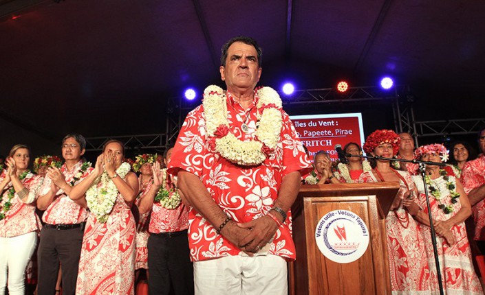 Édouard Fritch lors de la campagne électorale des territoriales de 2018 ©Radio 1 Tahiti / Nicolas Perez