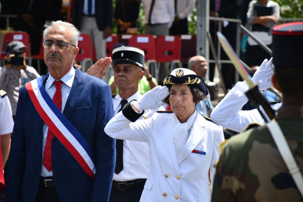 Virginie Klès lors de la cérémonie du 14 juillet en Guadeloupe © Préfet de Guadeloupe