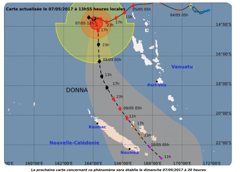 Cyclone Donna: La Nouvelle-Calédonie en alerte ce lundi