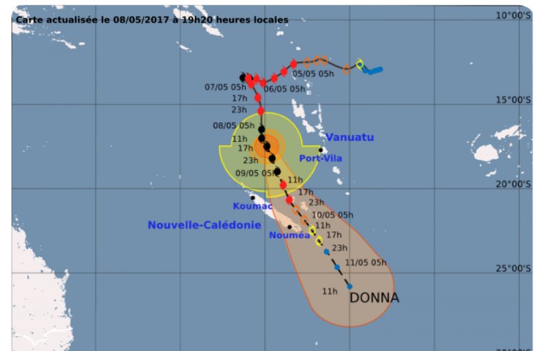 Cyclone Donna: Une partie de la Nouvelle-Calédonie en alerte maximale