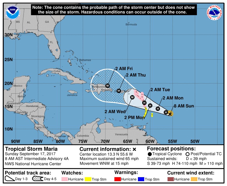 Ouragan aux Antilles : Après Irma, Maria inquiète la Martinique, la Guadeloupe, Saint-Martin et Saint-Barthélemy