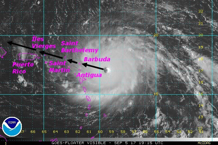 Ouragan Irma : Alerte violette à Saint-Barthélemy et Saint-Martin, la Guadeloupe et la Martinique en alerte rouge
