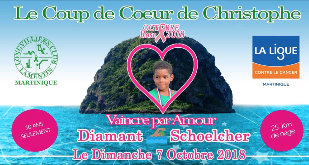 Octobre Rose en Martinique: Le jeune Christophe Maleau relie Diamant/ Schoelcher à la nage