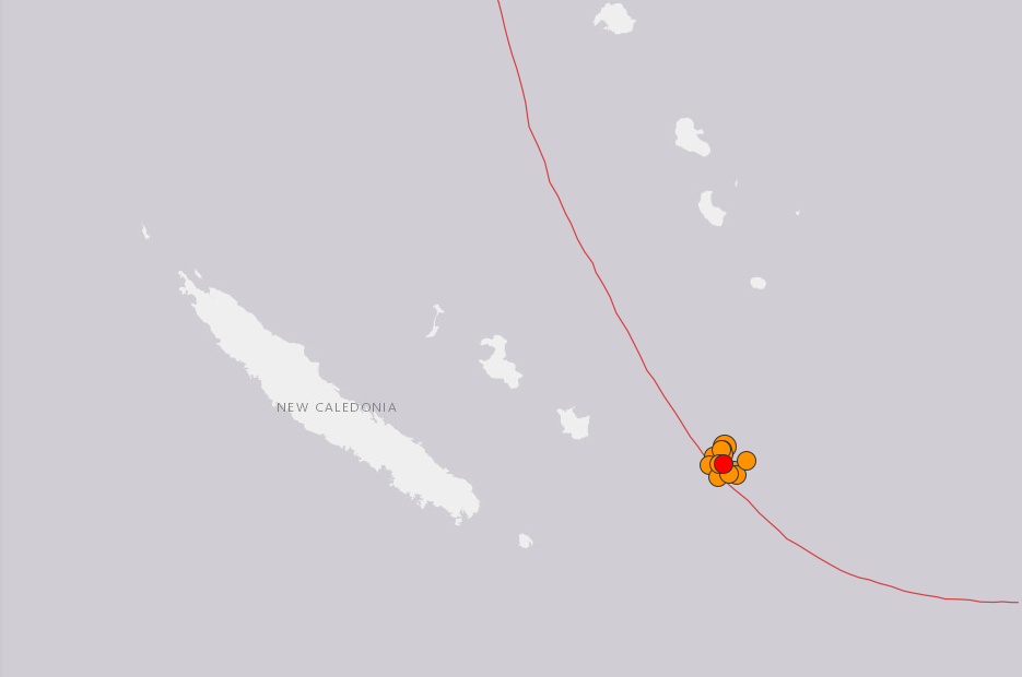 Séisme de magnitude 6,4 au large de la Nouvelle-Calédonie (USGS)