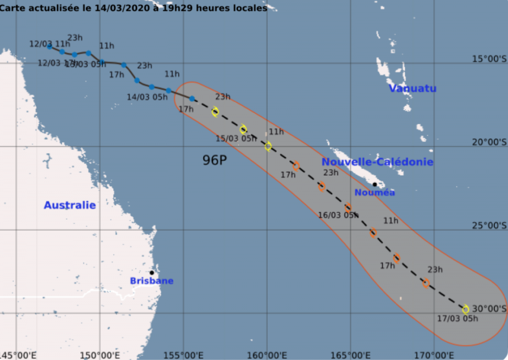 Nouvelle-Calédonie : déclenchement de l&rsquo;alerte cyclonique niveau 1 dans le Nord