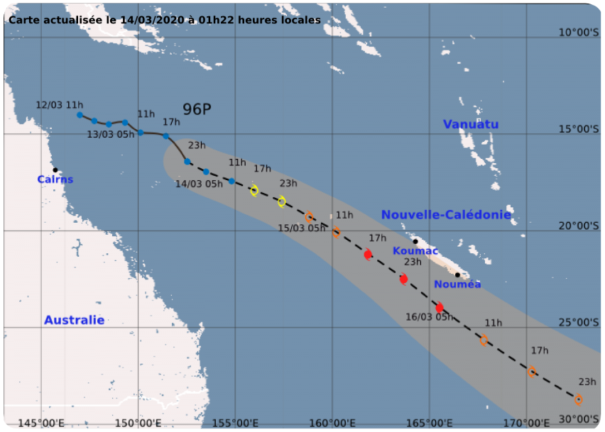 L&rsquo;ensemble de la Nouvelle-Calédonie est placée en pré-alerte cyclonique