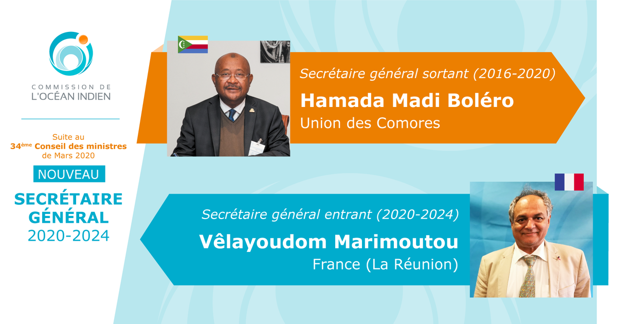 Commission de l’Océan Indien : Le Réunionnais Vêlayoudom Marimoutou succède au Comorien Hamada Madi