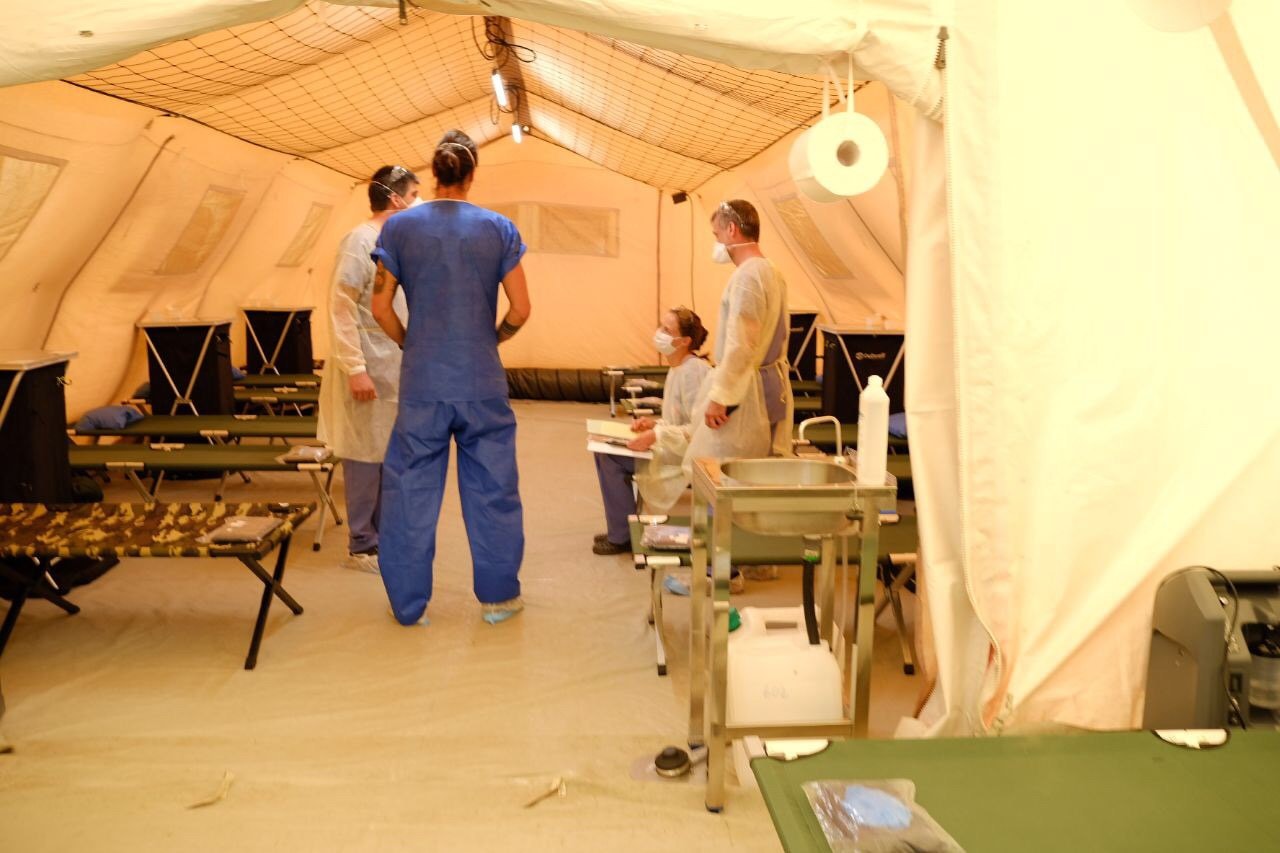 Covid-19- Guyane: L&rsquo;hôpital de campagne de Cayenne en cours de démontage